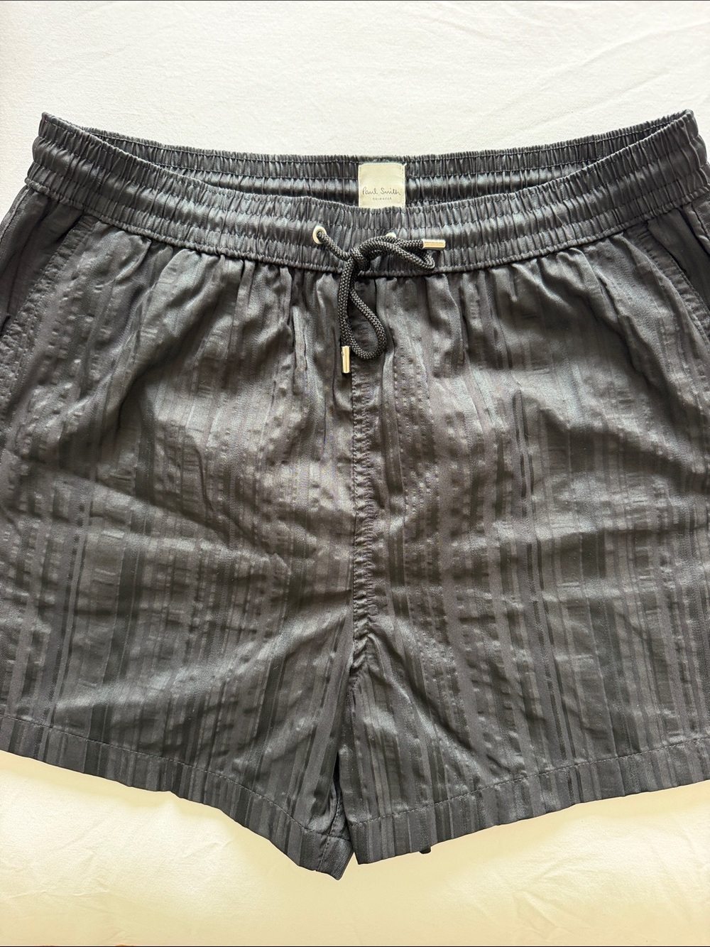 Paul Smith Charcoal Black Stripe Athletic Shorts